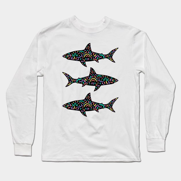 Shiver of sharks Long Sleeve T-Shirt by shotsfromthehip